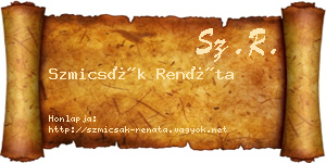 Szmicsák Renáta névjegykártya